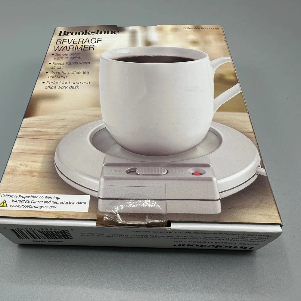 Brookstone Beverage Warmer Compact Electric Desktop Tea Coffee Warmer